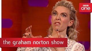 Vanessa Kirby recognised as Princess Margaret swigging her journey juice!  - The Graham Norton Show