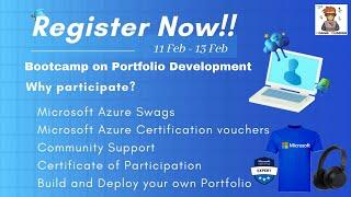 Get Free Microsoft Azure Swags | Bootcamp On Portfolio Development | Build & Deploy Own Portfolio |