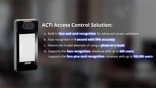 ACTi Access Control Solutions with Face Recognition Technology