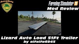 FS19 - Mod Review - Lizard 51ft Autoload Flatbed Trailer - alfalfa6945 - 4K