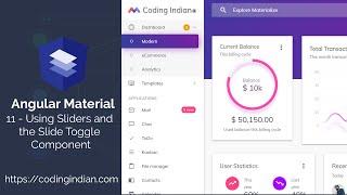 Angular Material | 11 | Using Sliders and the Slide Toggle Component | codingindian.com