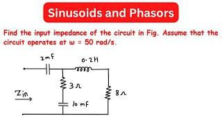 Find the input impedance of the circuit in Fig. Assume that the circuit operates at ω = 50 rad/s.