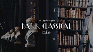 Dark Classical Academia - You’re studying in a large library at midnight ️