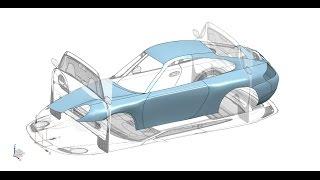 NX 9 Porsche 911 carrera 4 modeling. Blueprint. coche Siemens NX9  #Part 1