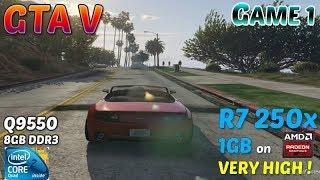 GTA V GAME 1 - WORST DRIVING EVER | VERY HIGH | R7 250X 1GB | Q9550