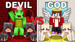 Mikey DEVIL vs JJ GOD Heaven Survival Battle in Minecraft Challenge - Maizen JJ and Mikey