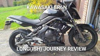 Kawasaki ER6N.  Long(ish) Journey Review.  Using it for what it isn't really designed for.