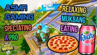 ASMR Gaming  Fortnite Pepperoni Pizza Mukbang Eating Spectating A Pro 먹방  Relaxing Whispering 