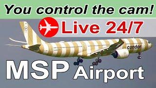 LIVE 24/7 - MSP Minneapolis / St. Paul Airport - You Control The Camera Via Chat!