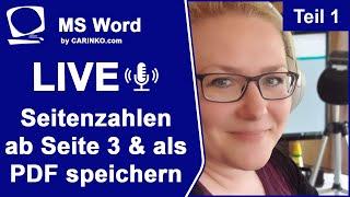 Indra Kohl Live - Teil 1 - Microsoft Word - Seitenzahlen ab Seite 3 | Datei in PDF umwandeln