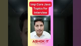 Core Java Important Topics For Interview