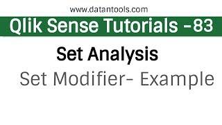 Qlik sense Tutorials - Qlik Sense Set Analysis -  Set Modifiers Example