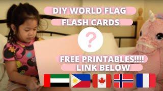 DIY World Flag Flash Cards | FREE Printables