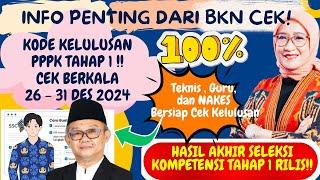 INFO PENTING DARI BKNKODE KELULUSAN P/L PENENTU KELULUSAN PESERTA PPPK TAHAP 1CEK BERKALA