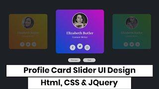 Profile card slider ui design using html, css and jquery slick slider