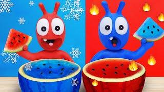 Pea Pea And Watermelon Life Hack In The Ice-Fire Room | Pea Pea Wonderland - Cartoon for kids