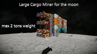 Space Engineers large mining ship with big cargo container for the moon