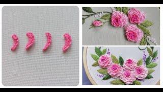 МК. Объемная вышивка.  Наборный стежок. Volume embroidery. Set stitch.