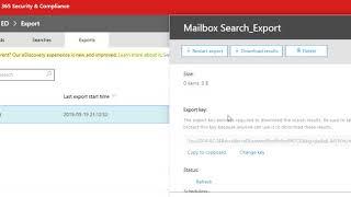 How to Export a mailbox in Office 365 Security and Compliance Ediscovery