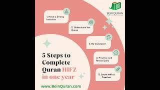 5 Steps to Complete  Quran HIFZ in one-year #learning #online #learnquranonline  #quran