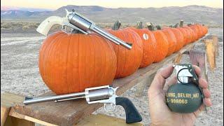 World's Most Powerful Revolvers vs Pumpkins vs Grenade m67