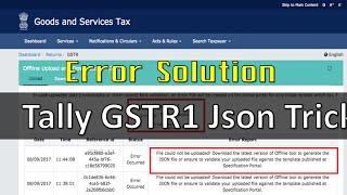 Tally gstr1 json upload on portal error solution | Unable to load gstr1 json of tally on portal