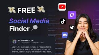 FREE Social Media Finder API - Scrape TikTok, YouTube, Twitter, and Twitch Accounts