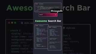 awesome search Bar.       #coding #htmlcss #html #coder #css #navbar #search