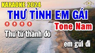 Thư Tình Em Gái Karaoke Tone Nam ( Gm ) Nhạc Sống Chất Lượng Cao | Trọng Hiếu