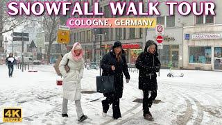 [-3ºC] Heavy Snow Walking Tour Cologne Germany  Snowfall Walk 4k [With Captions]