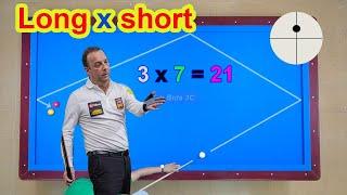 3Cushion billiards tutorial Daniel Sanchez Long x Short NoEffect