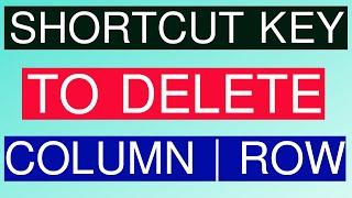 Shortcut Key to Delete Table Column & Row in Microsoft Word