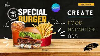 How to Create Stunning Food Animation Ads in Canva | Easy Animation Tutorial