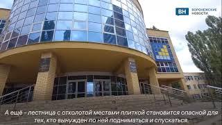 В Воронеже на входе в здание экономического факультета ВГУ разрушается лестница