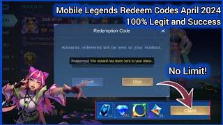 No Limit: Part 1 - Mobile Legends x4 Redeem Codes April 01, 2024 - MLBB Active Working Redeem Codes