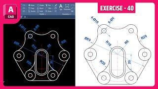 AutoCAD 2D Drawing – Exercise 40 | Step-by-Step Guide for Beginners