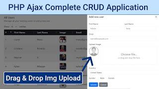 PHP Ajax - CRUD Application with Bootstrap 5 & Datatables Library || Drag & Drop Image Upload