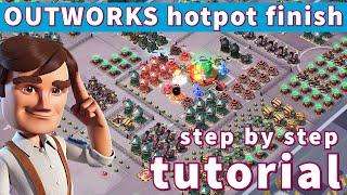 OUTWORKS - step by step TUTORIAL of HOTPOT finish  BOOM BEACH operation gameplay/attack strategy
