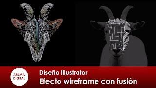 Illustrator 175 Efecto Wireframe con fusion