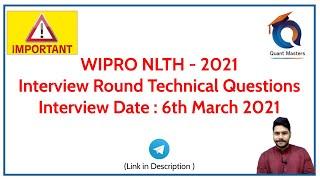 Wipro NLTH 2021 Technical Interview Questions #wipronlth #wipronlth2021