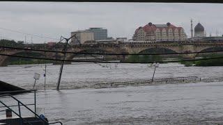 Dresden - Situation an der Carolabrücke am 14.09.2024