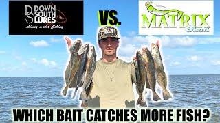 Down South Lures vs. Matrix Shad- Which bait catches more fish? Trout fishing in Delacroix Louisiana