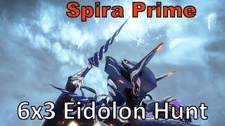 Spira Prime 6x3 (Warframe, 18 Eidolons in 1 Night Cycle, Unairu Wisp DPS Volt POV)