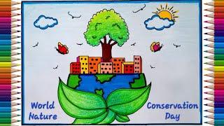 Nature Conservation Drawing | Save Earth Save Nature Drawing | Save Environment save earth drawing