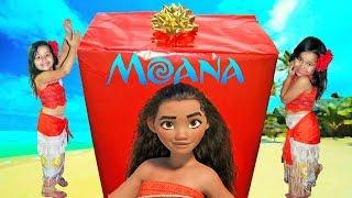 Disney Princess Moana IRL Biggest Surprise Box Opening Moana Toys Maui Pua