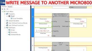 Write CIP Message Instruction from a Micro850 PLC to another Micro800