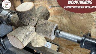 Woodturning :a crazy experience with logs