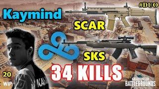 Cloud 9 Kaymind & Pr0phie - 34 KILLS - SCAR + SKS - DUO vs SQUADS - PUBG