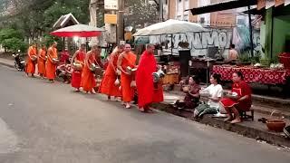 luangprabang | Laos | Sai bat | Monks | Alms giving ceremony in luang prabhang | Travel vlog