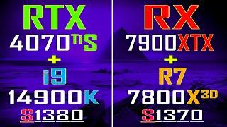 RTX 4070Ti SUPER + INTEL i9 14900K vs RX 7900XTX + RYZEN 7 7800X3D || PC GAMES BENCHMARK TEST ||